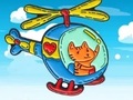 Ойын Coloring Book: Cat Driving Helicopter