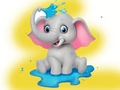 Ойын Coloring Book: Elephant Spraying Water