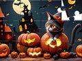 Ойын Jigsaw Puzzle: Halloween Cat
