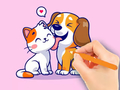 Ойын Coloring Book: Dog And Cat