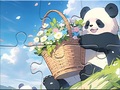 Ойын Jigsaw Puzzle: Basket Flower Panda