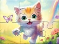 Ойын Jigsaw Puzzle: Kitten With Butterfly