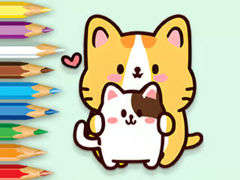 Ойын Coloring Book: Hugging Cat