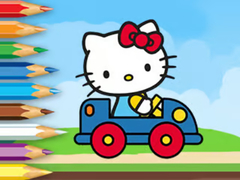 Ойын Coloring Book: Hello Kitty Driving Car