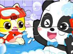 Ойын Jigsaw Puzzle: Baby Panda Shower Time
