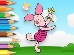 Ойын Coloring Book: Piglet Holds Toy Windmill