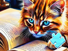 Ойын Jigsaw Puzzle: Cat Reading