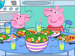 Ойын Jigsaw Puzzle: Peppa Dinner Time