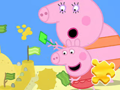 Ойын Jigsaw Puzzle: Peppa Pig Making Sand
