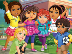 Ойын Jigsaw Puzzle: Dora Into City