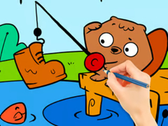 Ойын Coloring Book: Fishing Squirrel
