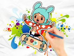 Ойын Coloring Book: Toca Boca Skateboard