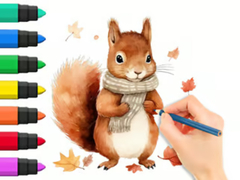 Ойын Coloring Book: Autumn Squirrel