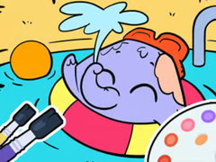 Ойын Coloring Book: Elephant Swim