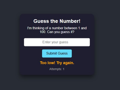 Ойын Number Guessing