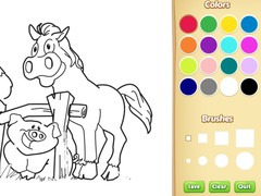 Ойын Farm Animals Coloring Book for Kids