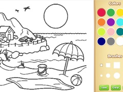 Ойын Beach Coloring Book For Kids