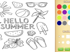 Ойын Hello Summer Coloring Book for Kids