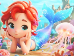 Ойын Jigsaw Puzzle: Chibi Mermaid Marshmallow Jellyfish