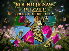 Ойын Round Jigsaw Puzzle - Collect the Butterfly